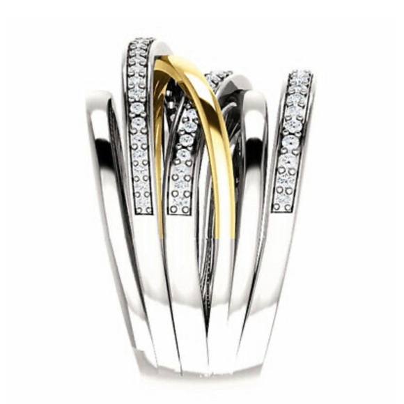 NEW Gold/Silver Stamped 925 Ring - Picture 4 of 11